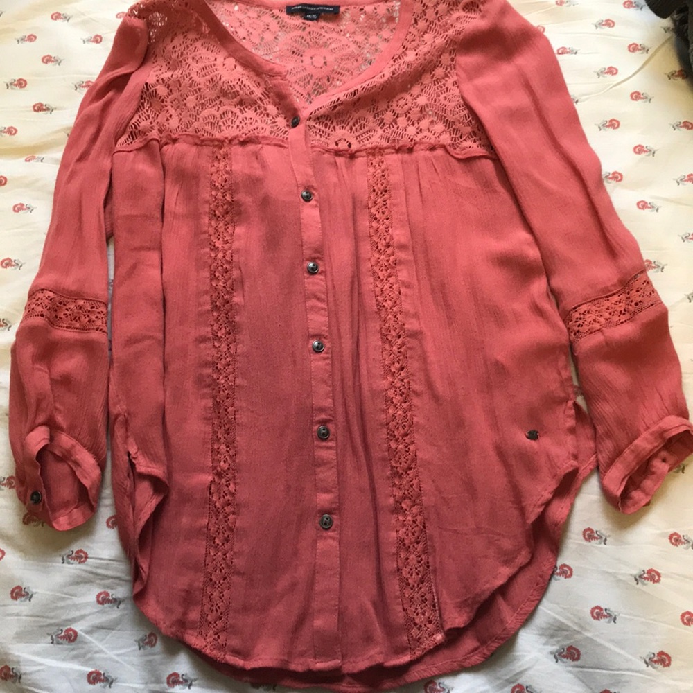 Coral blouse from American Eagle